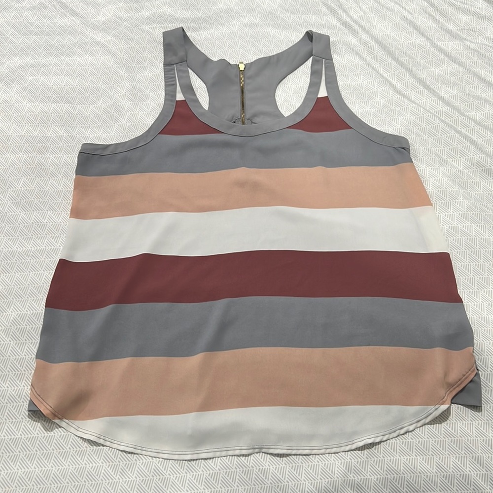 DONATED Express Multicolored Striped Racerback